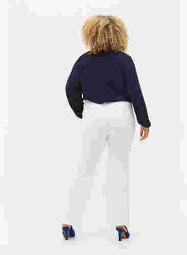 Ellen bootcut jeans med hög midja, White, Model image number 1