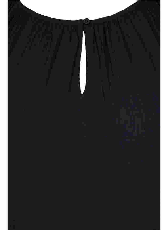 Viskostunika med 3/4 ärmar, Black, Packshot image number 2