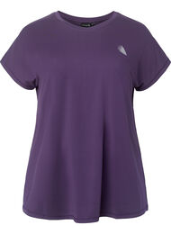 Kortärmad t-shirt för träning, Purple Plumeria