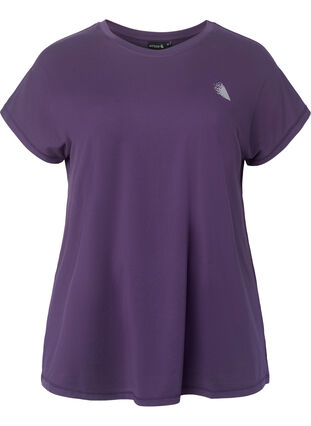 Kortärmad t-shirt för träning, Purple Plumeria, Packshot image number 0