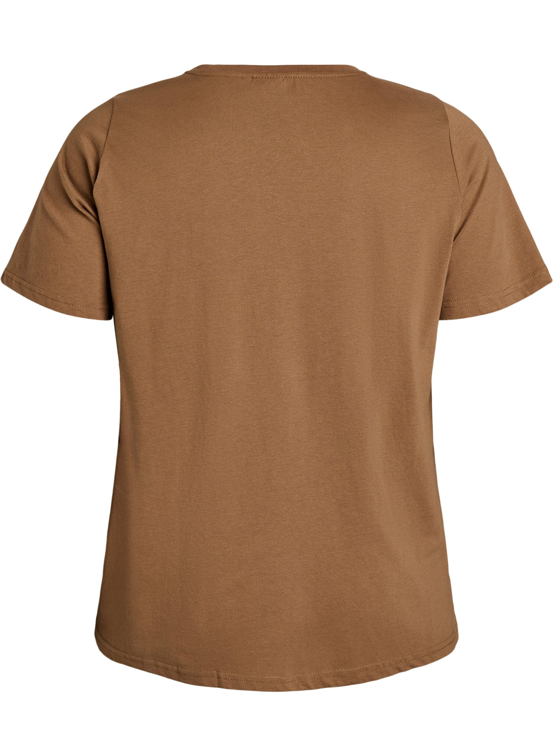 ZizziT-shirt med tryck, Brun, Packshot image number 1
