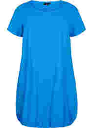 Kortärmad klänning i bomull, French Blue