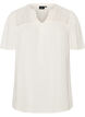 Blus i viskos med broderie anglaise, Beige, Packshot image number 0