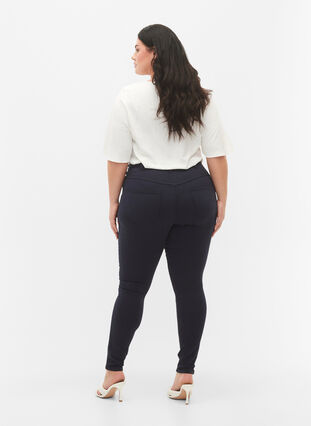 Super slim Amy jeans med hög midja, Night Sky, Model image number 1