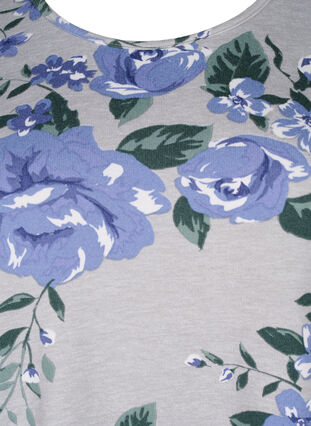 Blommig blus med långa ärmar, Light Mel. AOP, Packshot image number 2