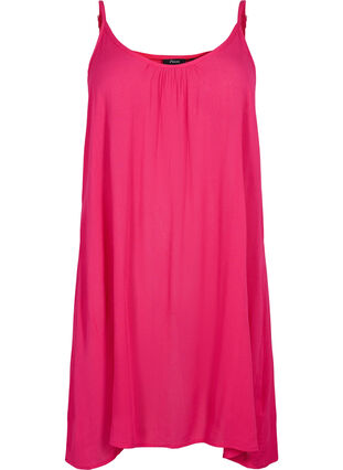 Enfärgad slipklänning i viskos, Bright Rose, Packshot image number 0