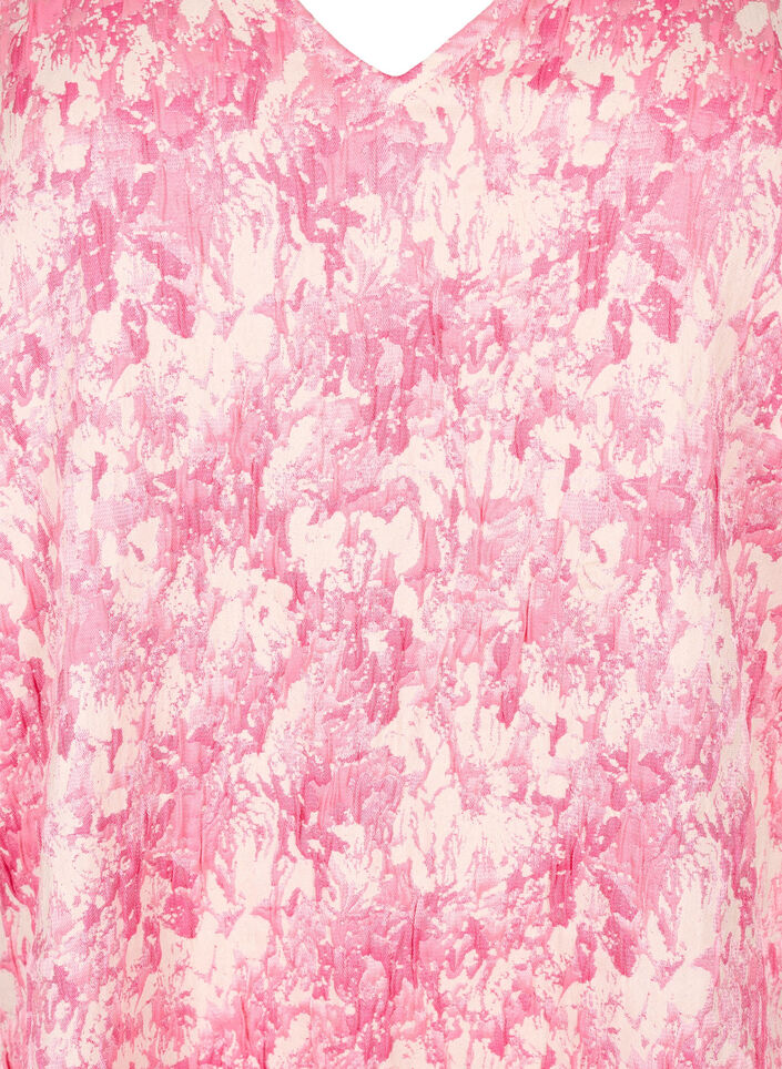 Klänning med korta puffärmar, Chateau Rose AOP, Packshot image number 2