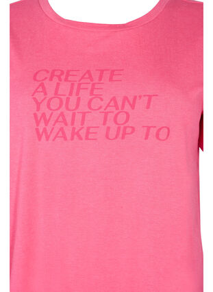 T-shirt i bomull med tryck och korta ärmar, Hot Pink Create, Packshot image number 2