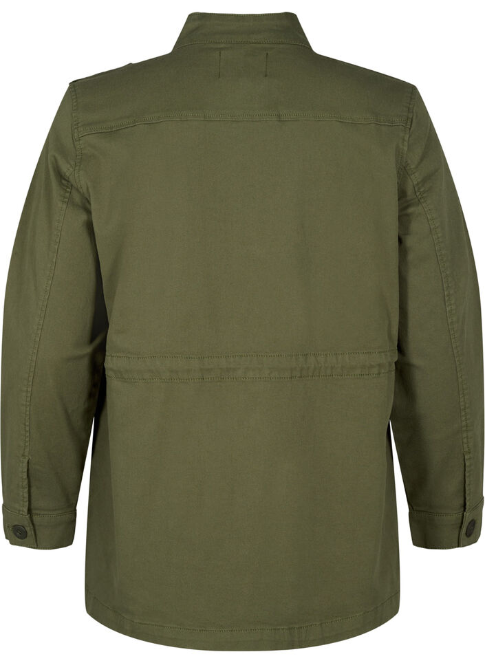 Canvasjacka med fickor, Thyme, Packshot image number 1