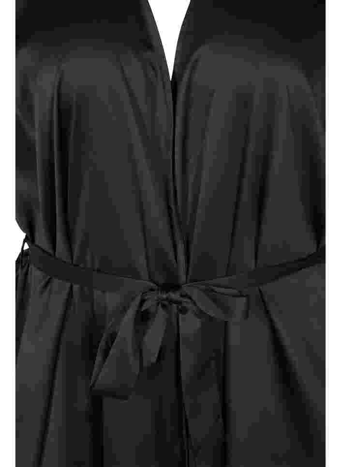 Morgonrock med korta ärmar, Black, Packshot image number 2