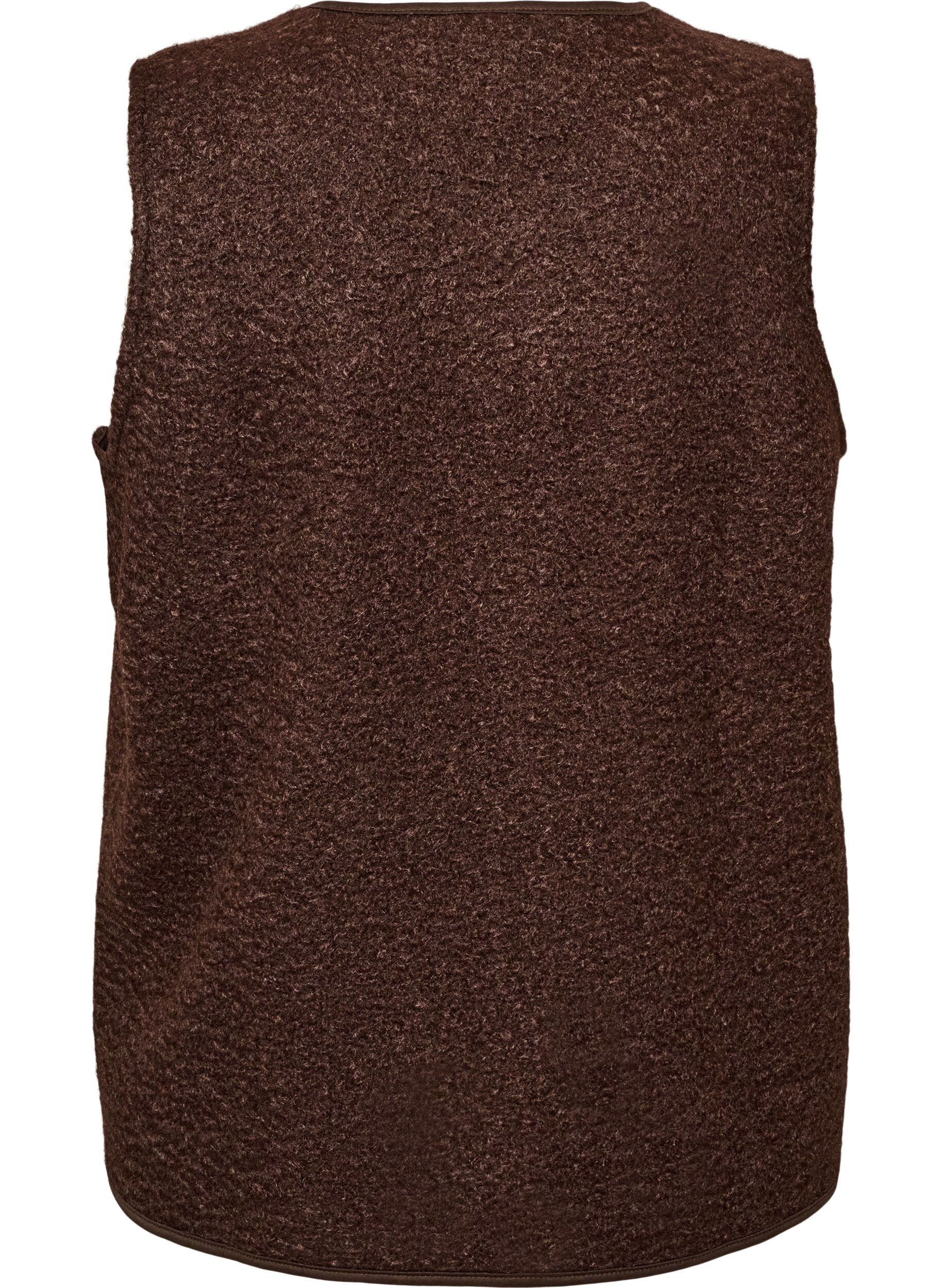 ZizziV&auml;st i fleece med tryckknappar och sidofickor, Brun, Packshot image number 1