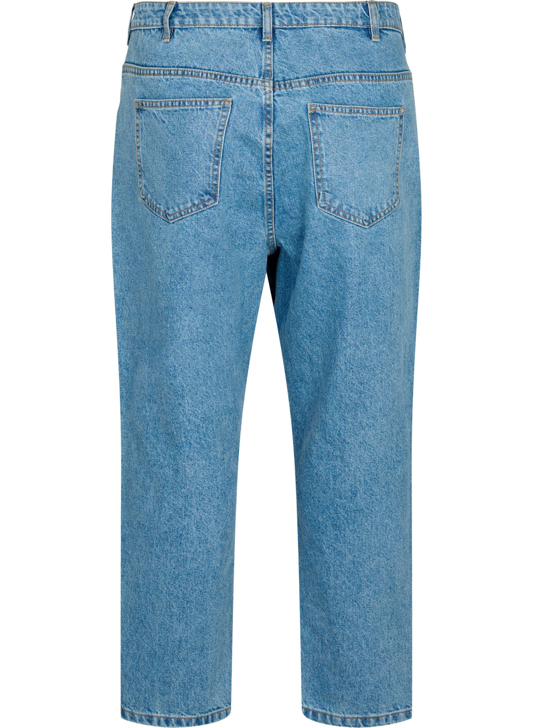 Zizzi Klippta Mille jeans med h&ouml;g midja, Light blue denim, Packshot image number 1