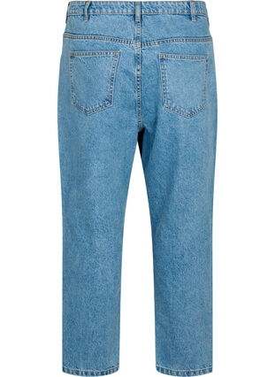 Klippta Mille jeans med hög midja, Light blue denim, Packshot image number 1