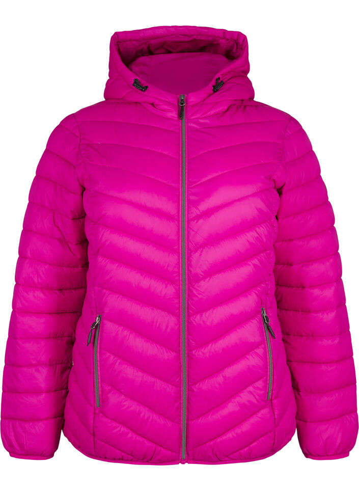 L&auml;ttviktsjacka med huva, Rosa, Packshot image number 0