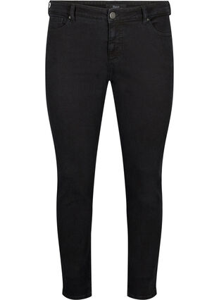 Emily jeans med normal midja och smal passform, Black, Packshot image number 0