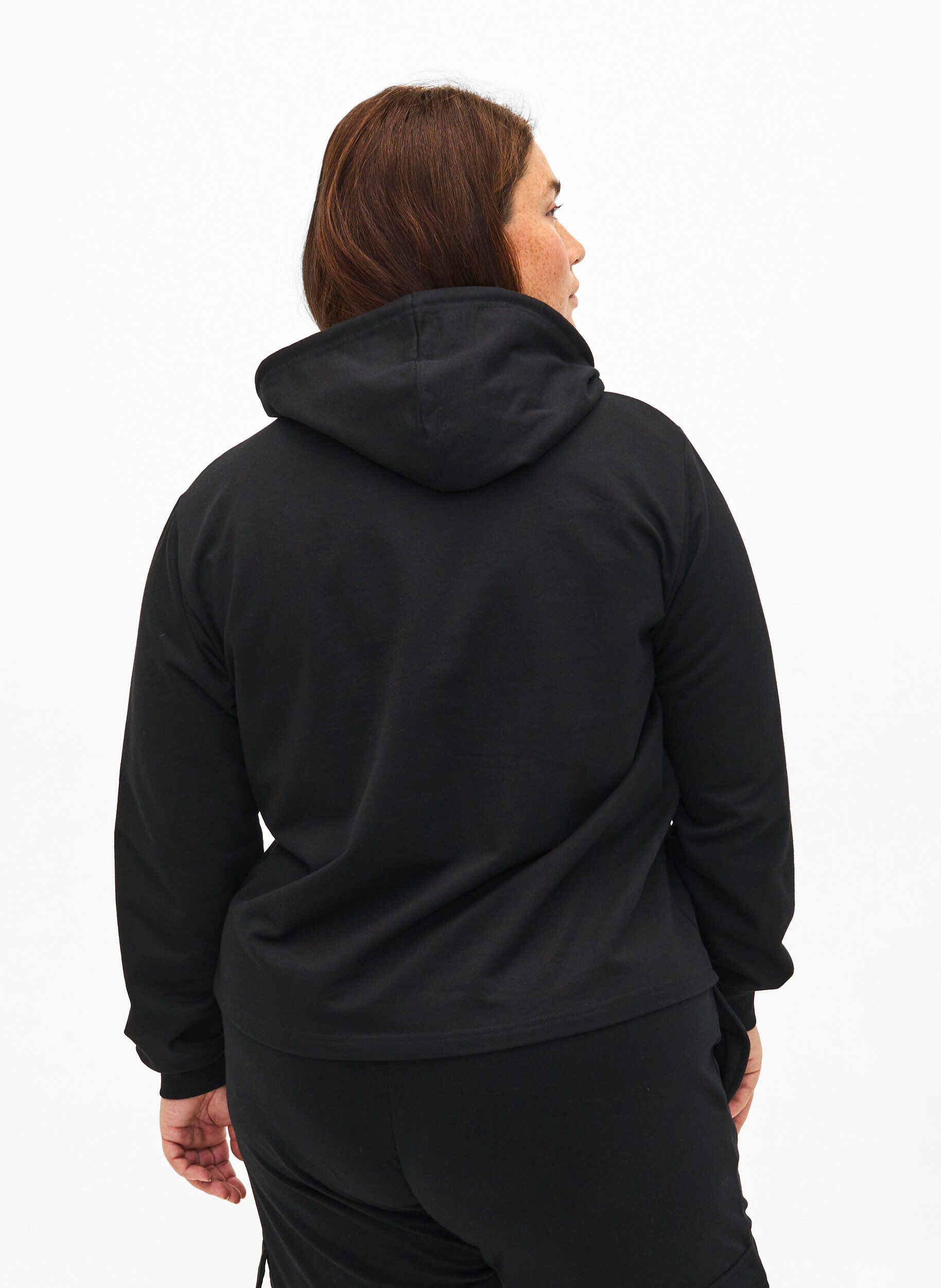 Zizzi Huvtr&ouml;ja i sweatshirt-kvalitet, Black, Model image number 1