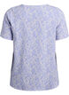 Kort&auml;rmad blus med struktur, Bl&aring;, Packshot image number 1