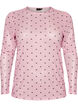 Blus i mesh med tryck, Rosa, Packshot image number 0