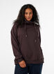 Sweatshirt med h&ouml;g krage och fickor, Brun, Model image number 0