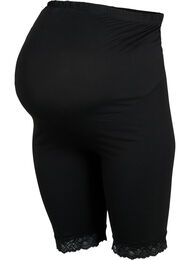 Cykelshorts för gravida med spetskant, Black, Packshot