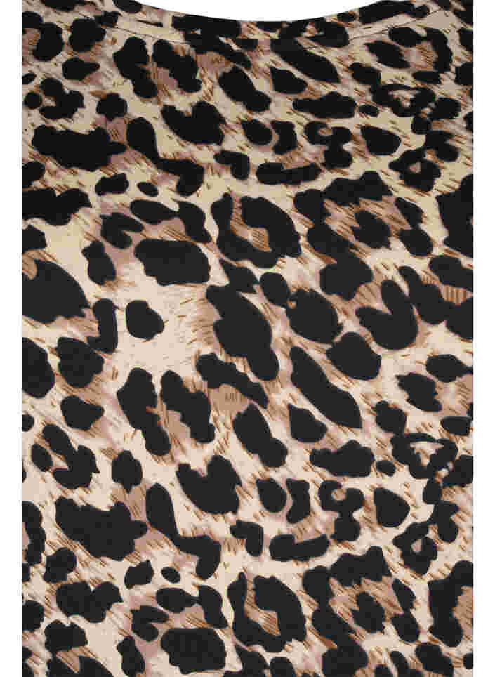 Leopardmönstrad klänning med långa ärmar, Leo, Packshot image number 2