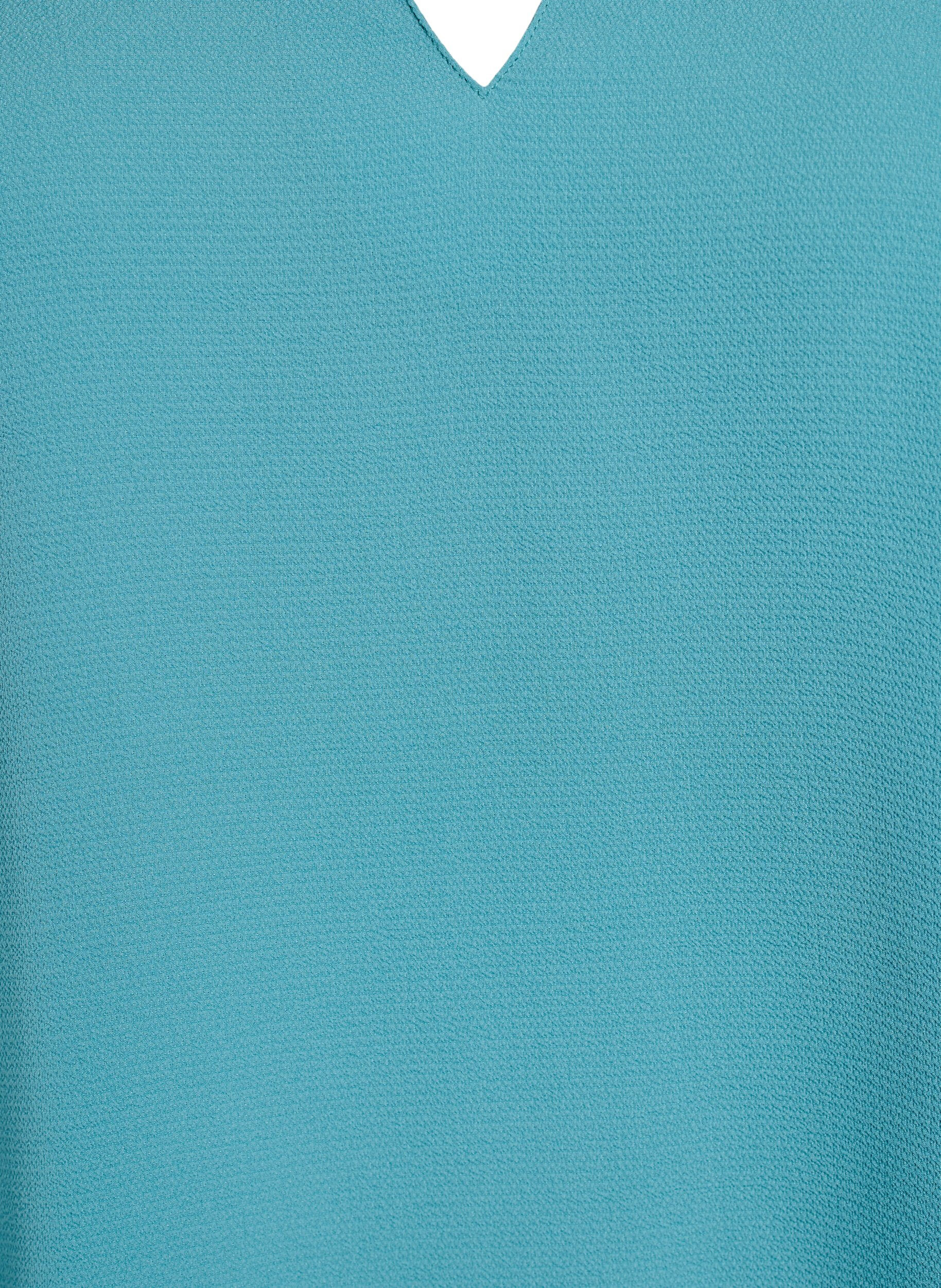 Zizzi Kort&auml;rmad blus med V-ringning, Gr&ouml;n, Packshot image number 2