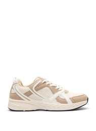 Sportiga sneakers med mesh, Beige