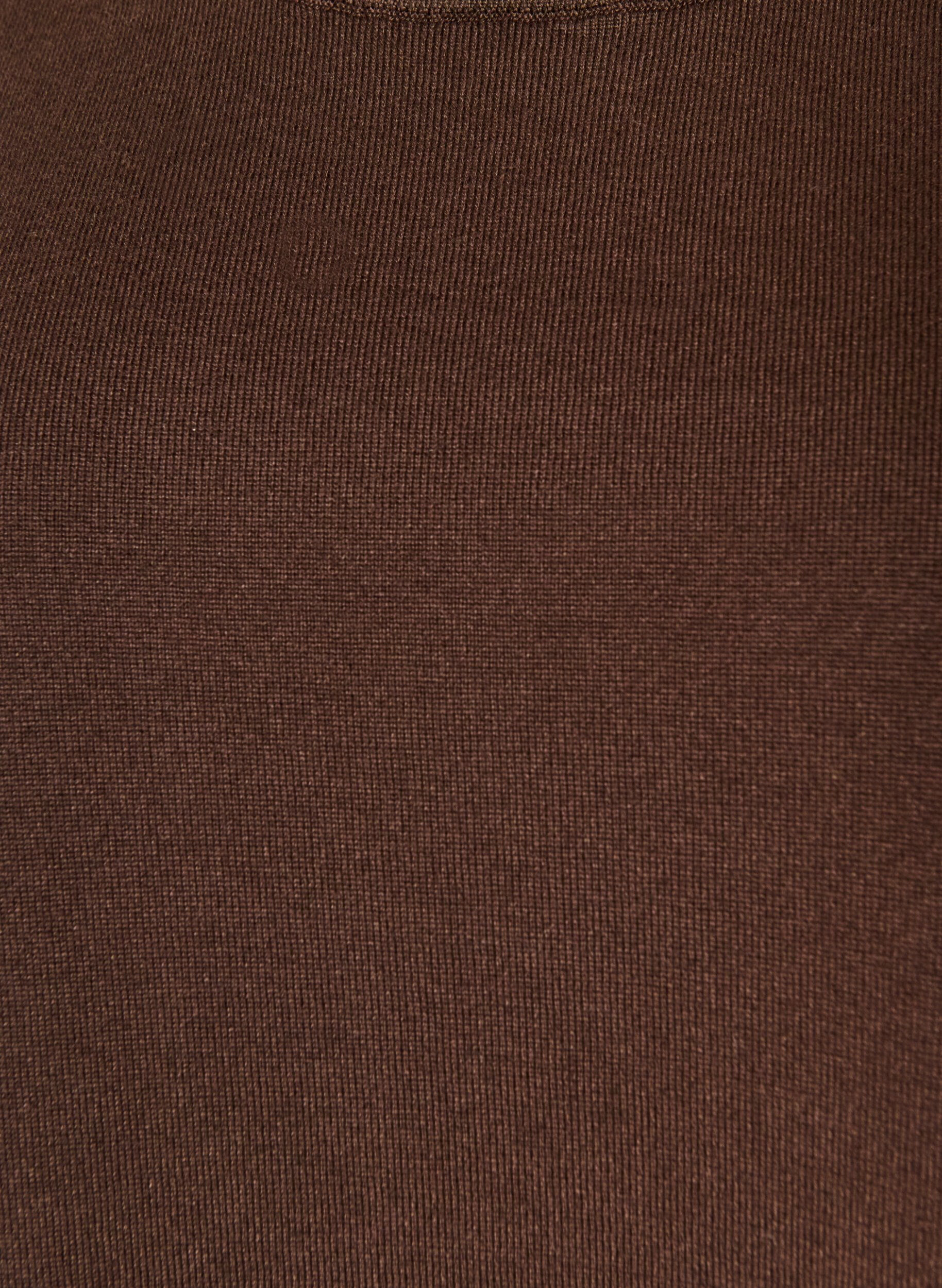 ZizziFinstickad blus med korta &auml;rmar, Brun, Packshot image number 2