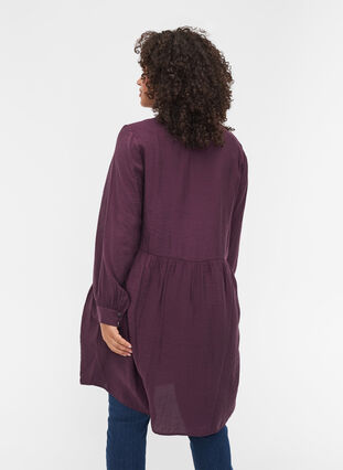 Enfärgad skjortklänning i a-linjeform, Plum Perfect, Model image number 1