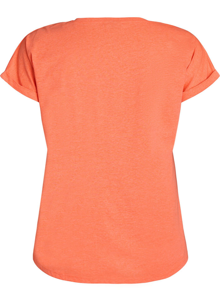 Neonf&auml;rgad bomulls t-shirt, Orange, Packshot image number 1