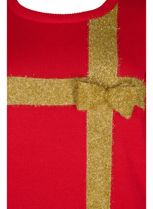 Jultröja med lurex, Red W/gold lurex, Packshot image number 2