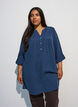 Tunika i bomullsmuslin med broderie anglaise, Bl&aring;, Model image number 0