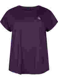 Kortärmad t-shirt för träning, Purple Pennant