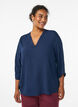 Blus med 3/4-&auml;rm, Bl&aring;, Model image number 0