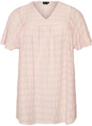 Tunika i lyocell med fj&auml;rils&auml;rmar, Rosa