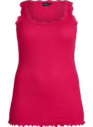 Top with lace trim, Pink