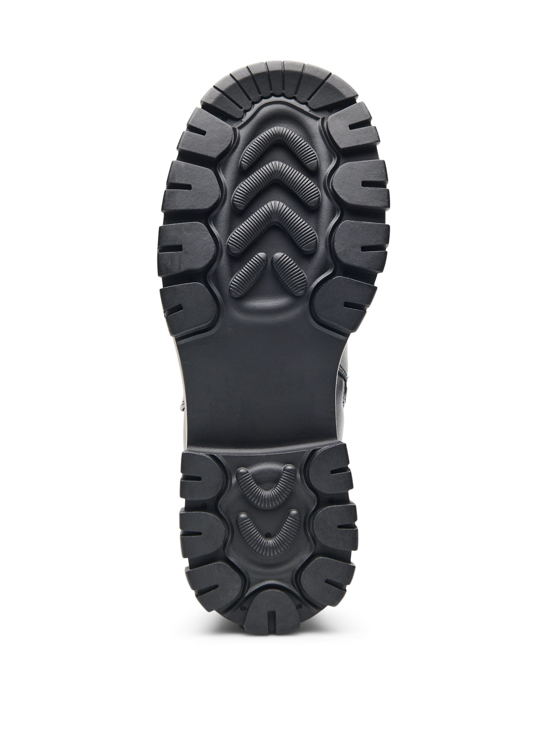 Zizzi Chunky Chelsea boot i l&auml;der med dragkedja, Svart, Packshot image number 5