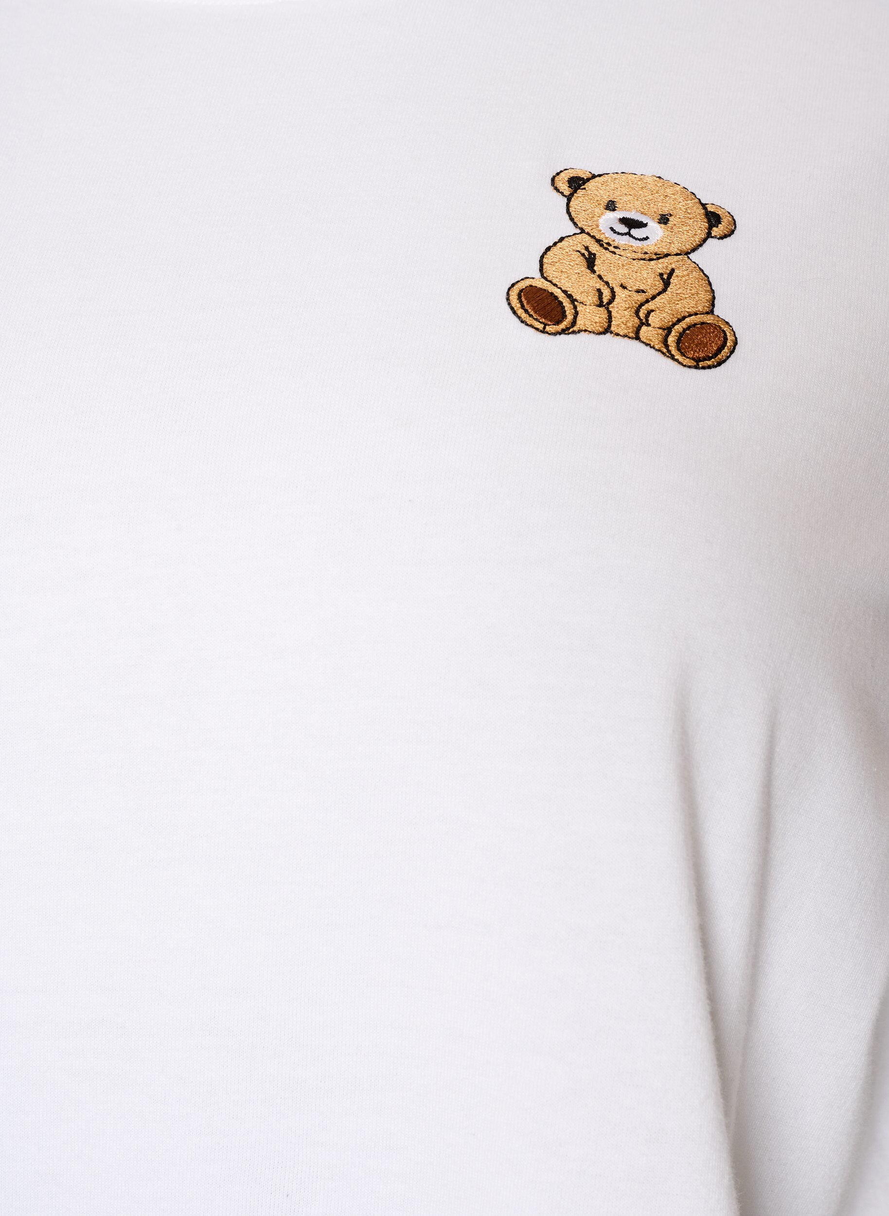ZizziT-shirt i ekologisk bomull med nallebj&ouml;rnsmotiv, Vit, Packshot image number 2