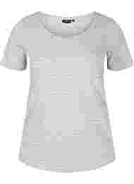 Melerad t-shirt i bomull, Light Grey Melange