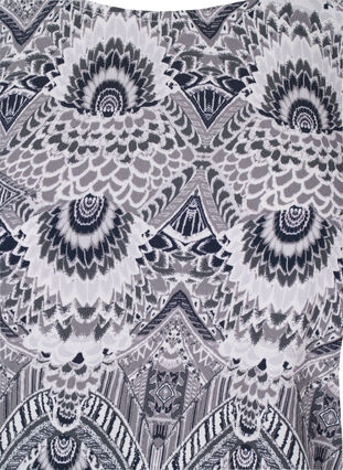 Viskosblus med mönster och smock, Black Wallpaper, Packshot image number 2