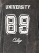 Oversized t-shirt i ekologisk bomull med collegetryck, Svart, Packshot image number 2