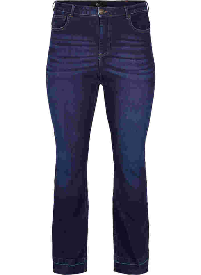 Ellen bootcut jeans med hög midja, Dark blue, Packshot