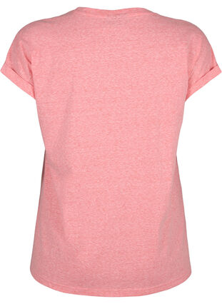 Melerad t-shirt med korta ärmar, Living Coral Mel., Packshot image number 1