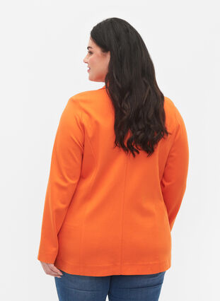 Enkel blazer med knapp, Mandarin Orange, Model image number 1