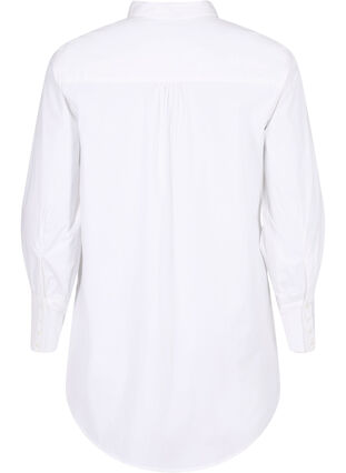 Lång bomullsskjorta, Bright White, Packshot image number 1