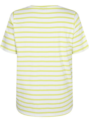 Randig T-shirt i ekologisk bomull, Wild Lime Stripes, Packshot image number 1