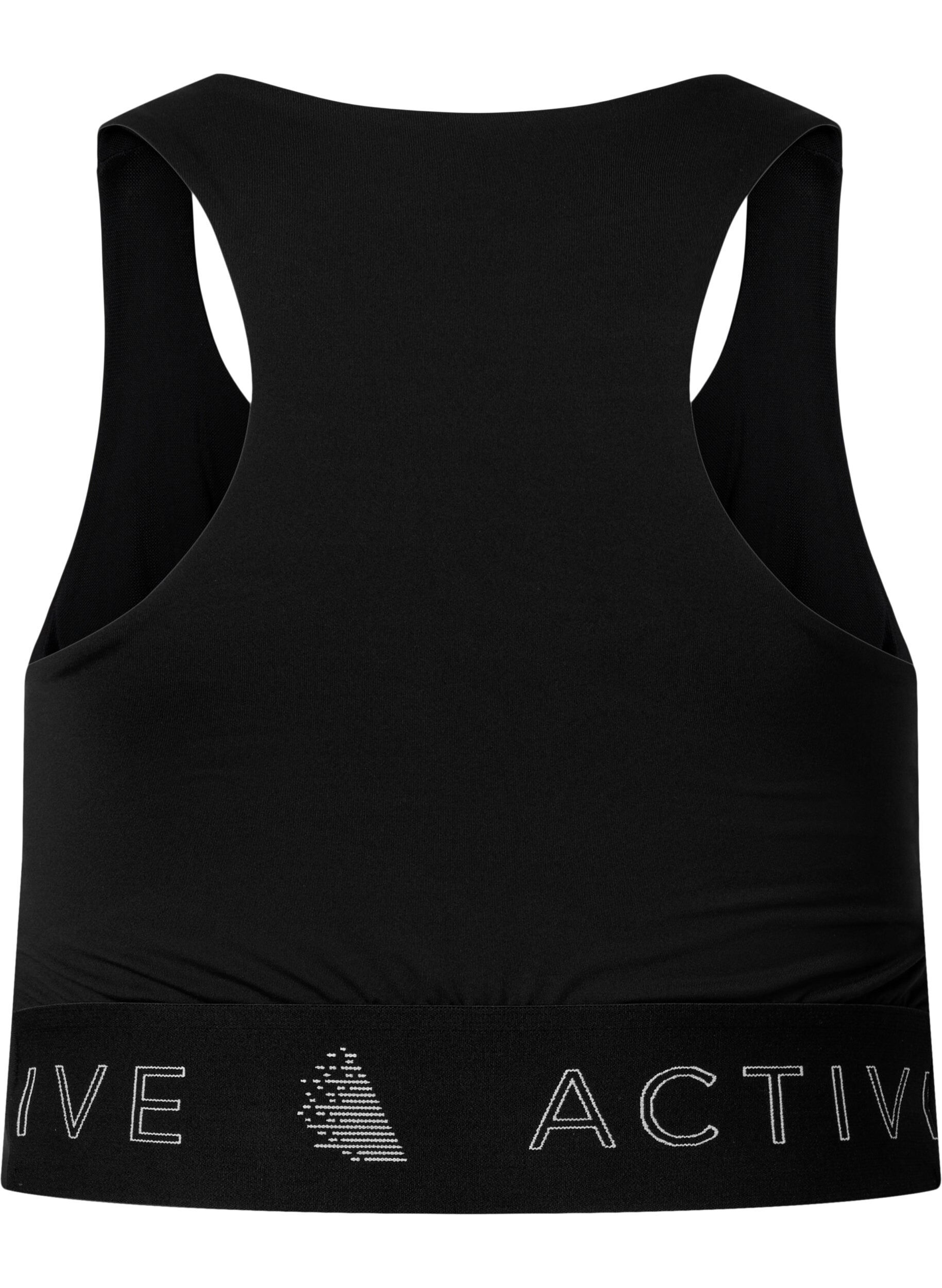 Zizzi Sport-bh med kryssdetalj, Black, Packshot image number 1