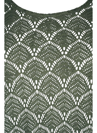 Crochet blus med 3/4 ärmar, Thyme, Packshot image number 2