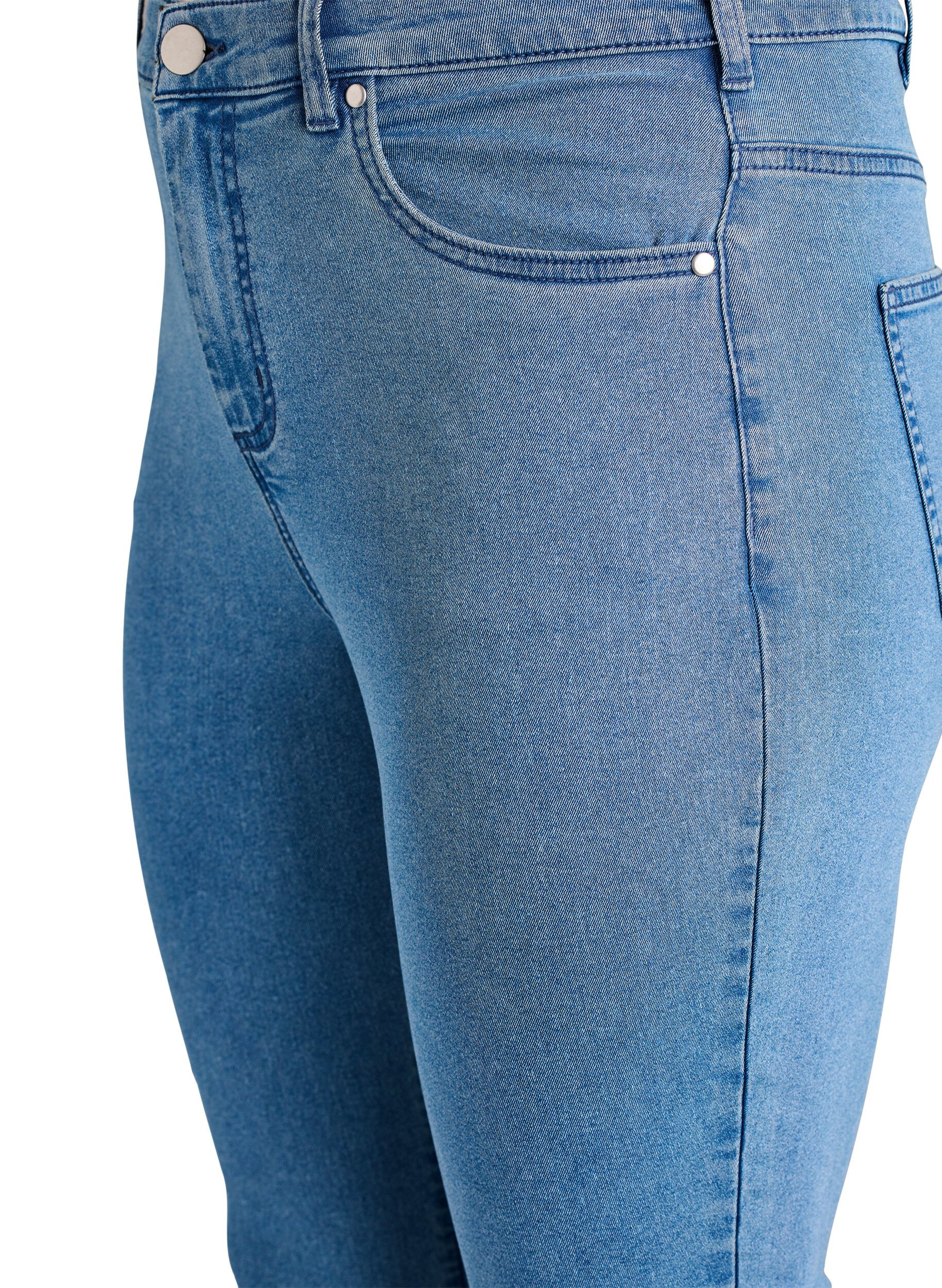 ZizziAmy jeans med h&ouml;g midja och supersmal passform, Bl&aring;, Packshot image number 2