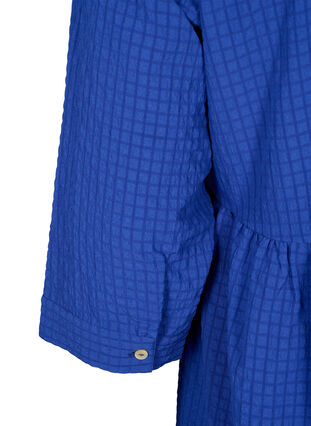 Enfärgad midiklänning med 3/4-ärmar, True blue, Packshot image number 2